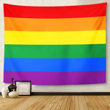 Гоблен Rainbow Pride, Гоблени за гейове, лесбийки, ЛГБТ, Интериор на стаи за тийнейджъри и възрастни, Стенни покрития, цветен декор хол, Стенни плат