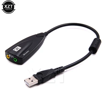 Гореща Продажба на Външна Звукова карта USB 5HV2 7.1 Аудиоадаптер Слушалки Микрофон с 3.5 мм USB КЪМ Виртуалния Канал 3DCH Звукова Писта за Lap