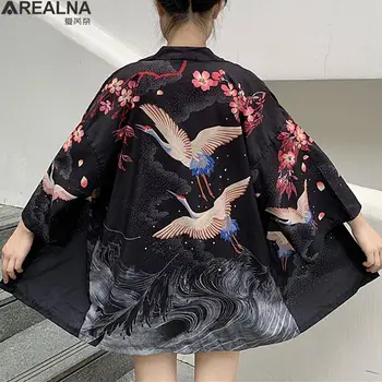 Дамски кимоно 2023, японското кимоно, жилетка, риза за cosplay, блуза за жени, японската юката, женски лятно плажно финото палто + колан