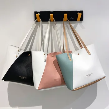 Дамски цветна чанта в стил мозайка, чанти през рамо с голям капацитет, висококачествена чанта от изкуствена кожа, дамски чанти Wild, портмонета и чанти