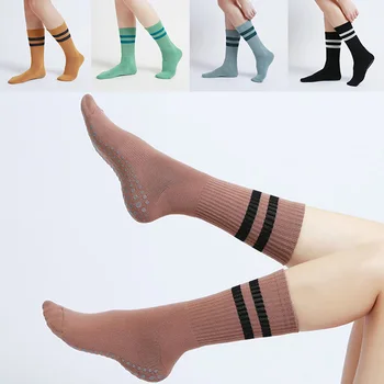 Дамски чорапи от нескользящего памук, абсорбиращи потта, чорапи за йога, пилатес, женски танцови балетные чорапи за фитнес, тренират във фитнеса