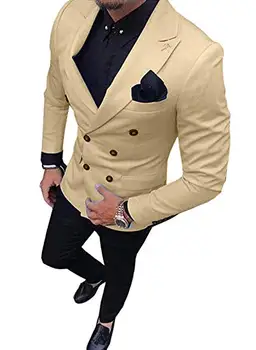 Двубортные мъжки костюми, 2 броя, сватбени смокинги, Цветни Избор, Направен по Поръчка, Мъжки костюми Terno Masculino Slim Fit (яке + панталон)