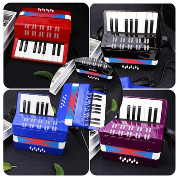 Детски Акордеон с 17 клавиша и 8 бас, мини-малък на акордеон, модул за Обучение Музикален инструмент