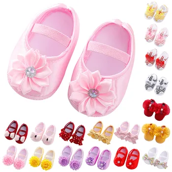 Детски обувки с цветя за малки момичета, меки обувки за деца, Обувки за бебета, Обувки за ходунков, Обувки принцеса, детски обувки за първите ходунков