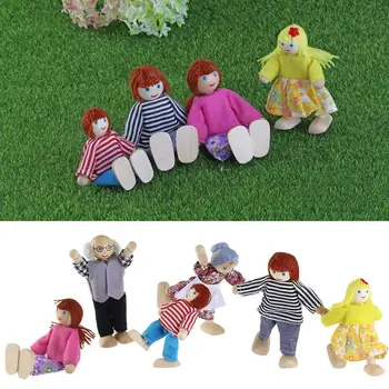 Дървена кукла за щастливо семейство, кукла с гъвкави стави, детска играчка, подарък за рожден ден, красив дизайн и отлично качество на изработката, подаръци