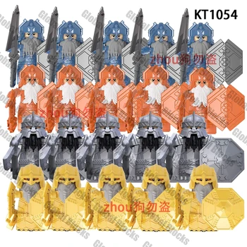 Един комплект/Безплатна доставка и Монтаж на строителни блокове, средновековни римски фигурки на войници-джуджета, забавни играчки За деца KT1054