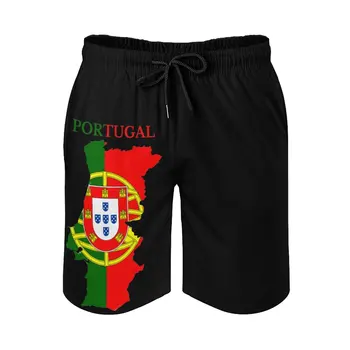 Ежедневни плажни панталони с шарките на Аниме, Флаг на Португалия, Карта на Португалия, Португалия, Свободни разтеглив ежедневни красиви Хавайски панталони, всекидневни регулируеми завязки