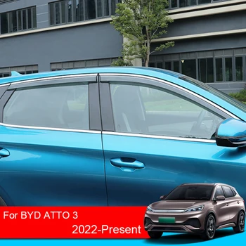 За BYD ATTO 3 2022-Сега, 4 бр., прозорци на автомобили, тенти и подслон, козирка от дъжд, Слънце, защита от дим, външни автоаксесоари