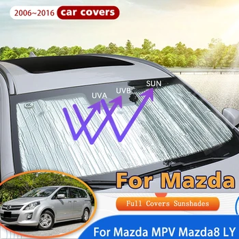 За Mazda MPV Mazda8 LY 2006 ~ 2016 2007 2008 2009 Кола Прозорец Слънчеви Очила на Предното Стъкло Рефлектор Козирка Автоаксесоари