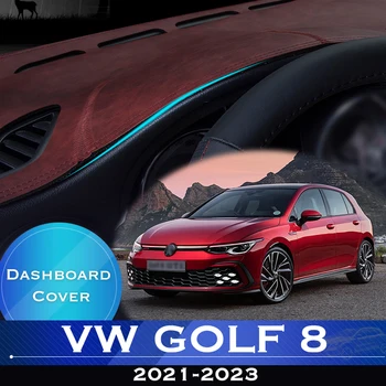 За Volkswagen VW Golf 8 MK8 2021-2023, Таблото на автомобил, избягвайте осветление, таблото платформа, корица на маса, кожена противоскользящий мат 2022