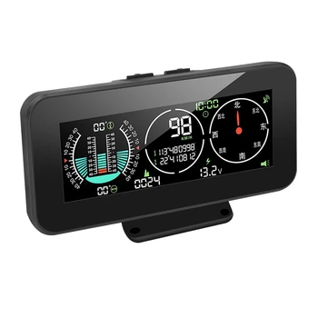 За всички автомобили M60 Автомобилен GPS HUD измерване на скоростта, интелигентна инклинометр, дисплей скоростта на движение с висока проходимост, ъгъл на наклон, компас