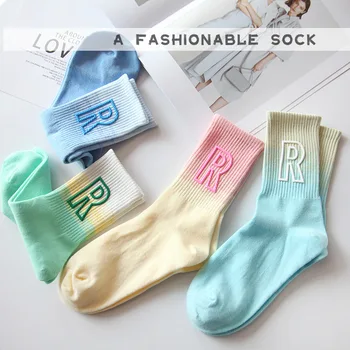 Западна градинска мода, пролетно-летни дамски памучни къси Чорапи със средна дължина, спортни чорапи