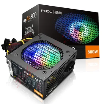Захранване на основния блок на настолен компютър капацитет 500 W AK600 RGB осветление игра захранване