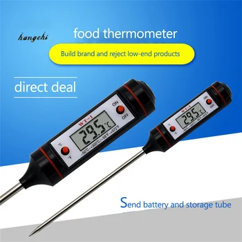 Игла термометър за масло, за храна термометър, незабавно отчитане температурата на месото, тестер със сензор за ястия, приготвени на скара
