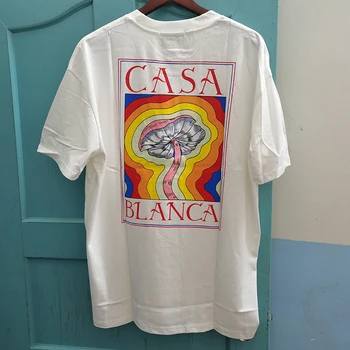 Истинска тениска Оверсайз, памучен тениска за двойки, Казабланка, висококачествена и модерна мъжка тениска с принтом 100% Контон
