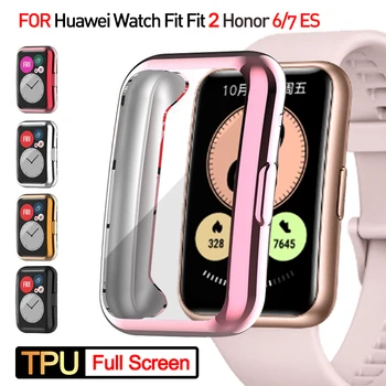 Калъф с покритие за Huawei Watch fit 2, калъф за умни часа, TPU-броня, универсално защитно фолио за екрана, тънка за Честта на 6 pro 7 Band