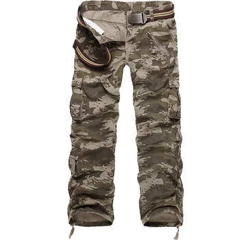 Камуфляжные панталони-карго за пране, военни тактически панталони, мъжки панталони с много джобове, мъжки свободни обикновен панталон-карго, големи размери 28-40