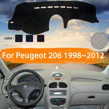 Капак Табло На Автомобила Dashmat За Peugeot 206 От 1998 ~ 2012 Auto Вътрешен Козирка Таблото Мат Килим Автомобилен Стайлинг 1999 2000 2001