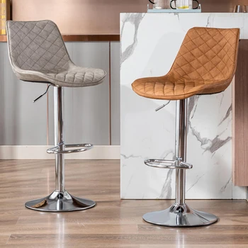 Кожени Бар столове Модерен Метален италиански Стол Копие Дизайнерски стол Nordic Living Room Sillas De Home Мебели за бар YYY40XP