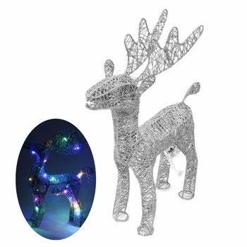 Коледна статуетка на елен от ковано желязо с led украса