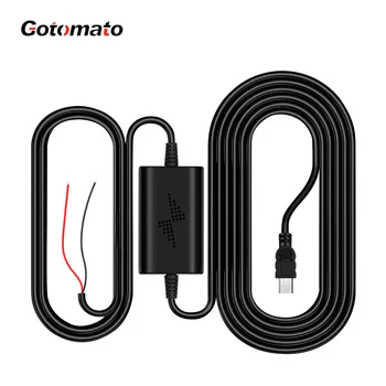 Комплект кабелни устройства Gotomato от 12 30 до 5 0,5 - 2.5 A Mini USB Зарядно за автомобил на видеорегистратора 24 ЧАСОВ Мониторинг паркиране Комплект Кабелни устройства Dash Cam