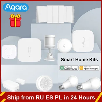 Комплекти за smart home Aqara Портал M1S Хъб Безжичен стенен ключ Сензор корпус охладителна врати Мотор за пердета, Zigbee Работи с приложение на Xiaomi Home