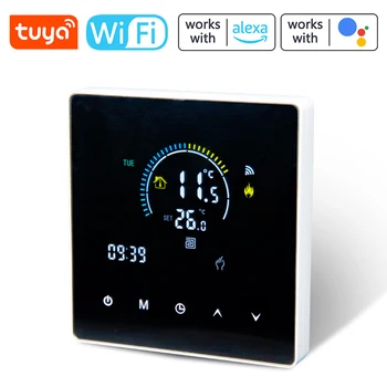 Контролер на температурата T uya WIFI, седмичен програмируем температурен режим, съвместим с Amazon Alexa и Google Home