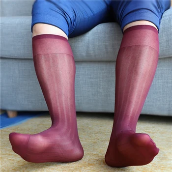 Копринено удобни мъжки чорапи дишащи Stopki Meskie Skarpetki в ивица в бизнес стил за мъже