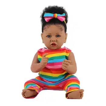Кукли Реборн Бейби, афроамериканские силиконови крайници, реалистична кукла с меко тяло, подарък за рожден ден