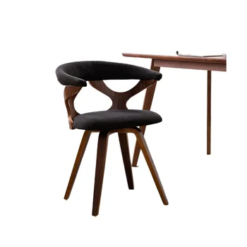 Кухненски стол за хранене от масивно дърво с въртене на 360 градуса, декорация от орехово дърво, скандинавски модерна дървена стол средата на века, акцентный стол за дома
