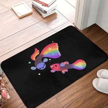 ЛГБТ нескользящий мат Rainbow Guppy 5, подложка за баня, спални, молитвен килим, декорация за закрити помещения