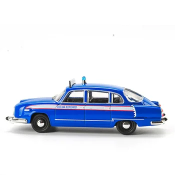 Леене под налягане в мащаб 1:43, полицейска модел автомобил Tatra 603, класическа ретро-играчки, Украса за кола, Колекция хоби, Подарък за фен