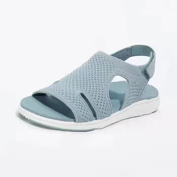 Леки, Дишащи летни новости 2022, еластични тъкани удобни дамски сандали за почивка по време на работа