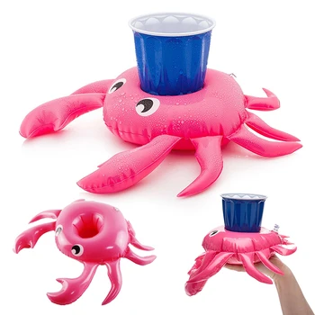Летни Водни спортове Надуваеми държачи за напитки с раци или за басейна Float Floating Premium Crab Cup Перфектен воден надуваем поставка за чаши