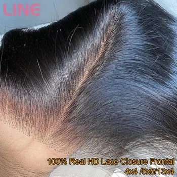 Линията на косата 13x4 HD Лейси Предна Невидима Прозрачна Лейси Течната Кожа Директен Лейси закопчалката 5x5 HD коси с детски коса