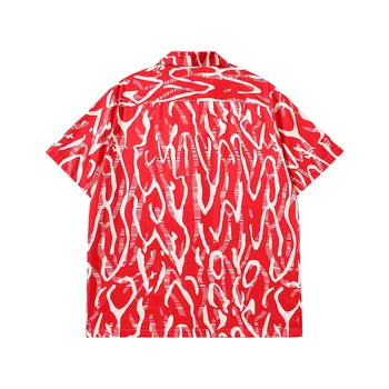 Лятна творческа риза с къси ръкави и принтом в стил графити за мъже и жени, свободна индивидуалност, ниша с риза с къс ръкав, потници