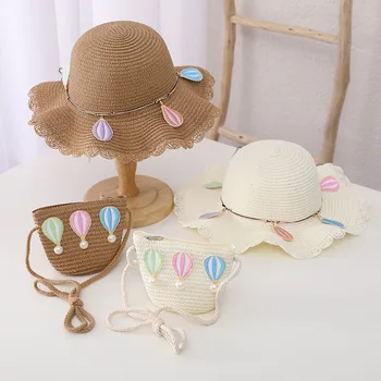 Лятна шапка, нова детска сладка шапка с въздушно топка за момчета, солнцезащитная шапка принцеси за момичета, детски чанта с анимационни слънцезащитен крем