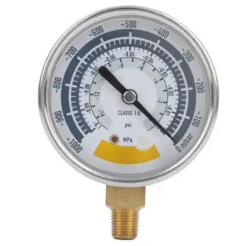 Манометър Точен уред за измерване на налягането на въздуха за вакуум помпа 0-14psi конектор NPT1/8in вакуумметр