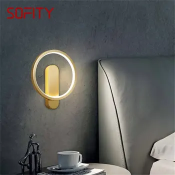 МЕКА месинг, с монтиран на стената лампа Скандинавските модерни златни стенни Прост дизайн, Led лампа за декорация на дома