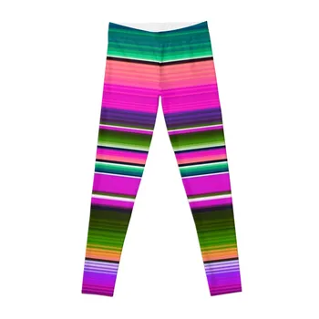Мексиканското одеяло на ивици Fiesta Serape, розови гамаши, дамски спортни дрехи, спортни гамаши, дамски спортни панталони