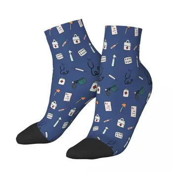Мем Доктор Медицинска Сестра Болнични чорапи до глезена Мъжки Дамски зимни чорапи в стил хип-хоп