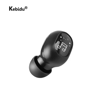 Мини безжична Bluetooth слушалки 5.0 Спортни слушалки с микрофон хендсфри слушалки в ушите Samsung, Huawei за всички телефони