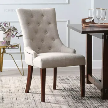 Минималистичные трапезни столове от масивно дърво, мебели за дома от скандинавски тъкан, маса за хранене, стол с облегалка, единична стол, фланелевая мека възглавница Sillas