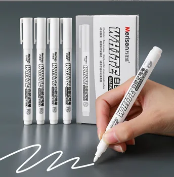 Много бял ослепителен бял маркер с тънък глава, 1 мм, бързосъхнеща водоустойчив писалка за рисуване гуми, standalone, маркировъчна дръжка
