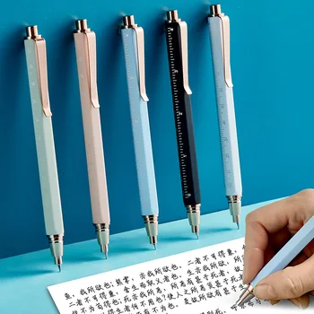 Многофункционална писалка-линия 2 в 1, универсален шестнадесетичен нажимные писалки със скалата за практика и на писеца 0,5 мм