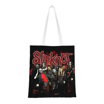 Множество музикална чанта за пазаруване в стила на хеви-метъл, рок-н-рол, дамски холщовая чанта-тоут, преносими чанти за пазаруване в магазини за хранителни стоки