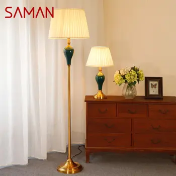 Модерен керамичен под лампа SAMAN Креативни американски прости Стая осветителни Тела Led Декор За дома Хола Спалня на Кабинета