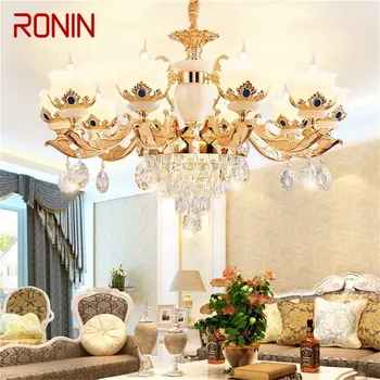 Модерен полилей RONIN, луксозна златна кристален led свещ, окачена лампа за дома, хол, спалня, декориране