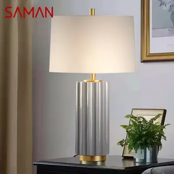 Модерна керамична настолна лампа SAMAN LED Творчески прости нощни и настолни лампи за дома хол Спалня