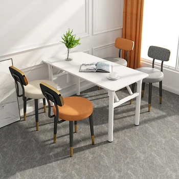 Модерни минималистичные трапезни столове, метални крака, Малки и уникални дизайнерски столове за дневна, спални, Мебели за дома Silla Nordica